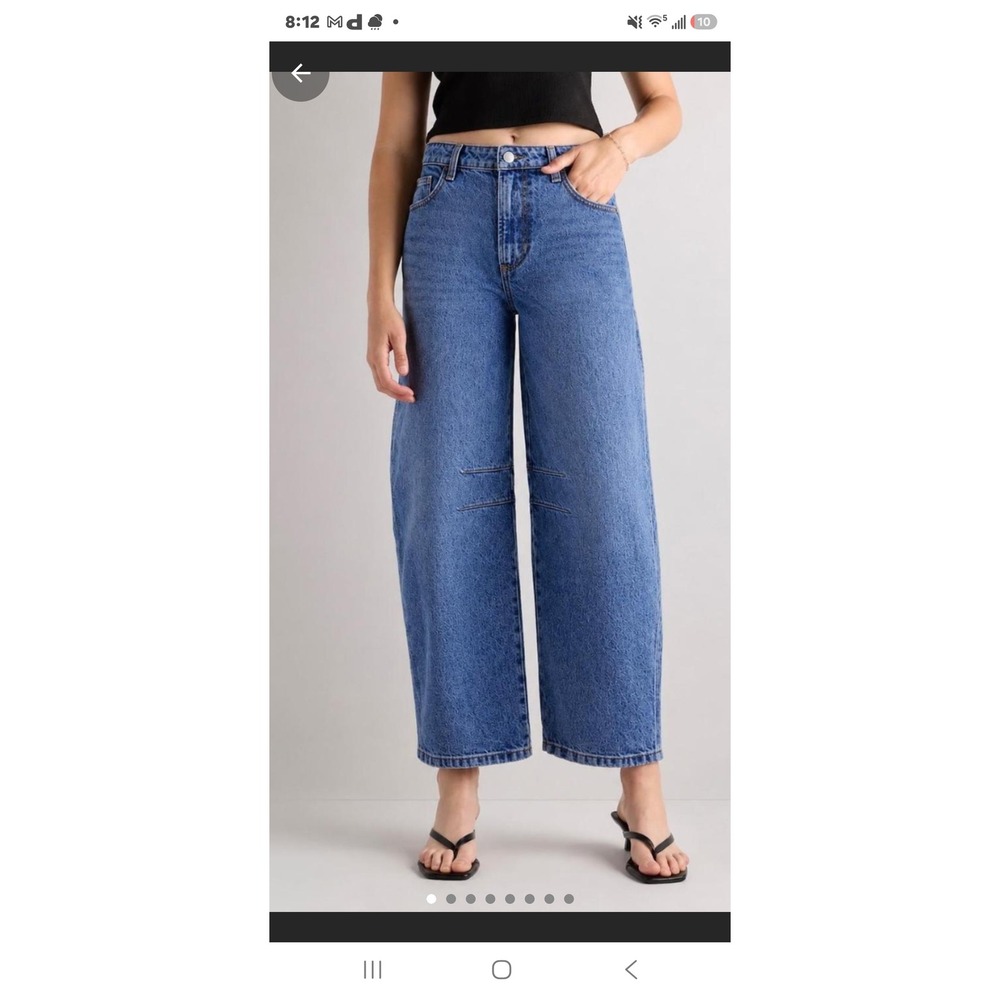 Quince Maya Rigid Exaggerated Barrel Jeans Blue Medium Wash 33x28 NWT